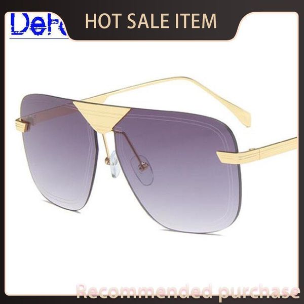 

big square uv400 men retro shades rimless eyewear vintage brown male lens sunglasses sunglasses luxury designer 2021 fashion mqjaj, White;black