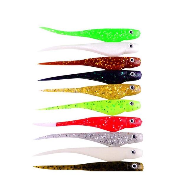 

new realistic artificial fish soft worms bait 7colors 10cm 5.8g sil rubber freshwater shad fis jlldpt ladyshome