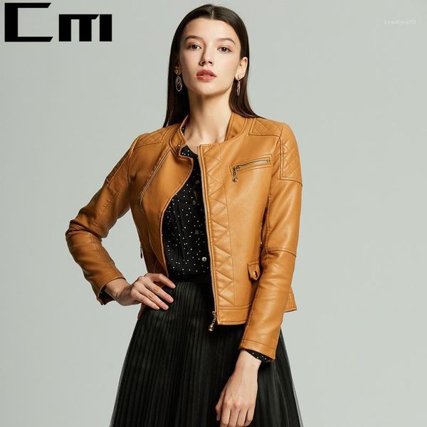 

spring autumn pu leather blouse women cardigan zipper fashion women's shirt long sleeve solid blouses stand collar & faux, Black