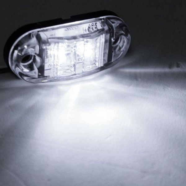 

emergency lights 2pcs 12v 0.5w plastic led car side marker tail light white color automobiles 24v trailer truck lamp
