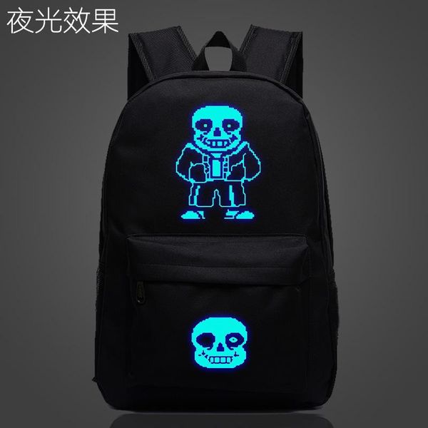 

backpack undertale sans game school bag luminous student for boys girl notebook daily glow in the dark mochila