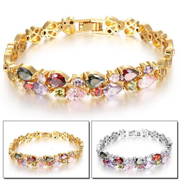 

bangles bracelet mona lisa color diamond zircon double-layer copper-plated gold-plated crystal luxury high-grade, Black