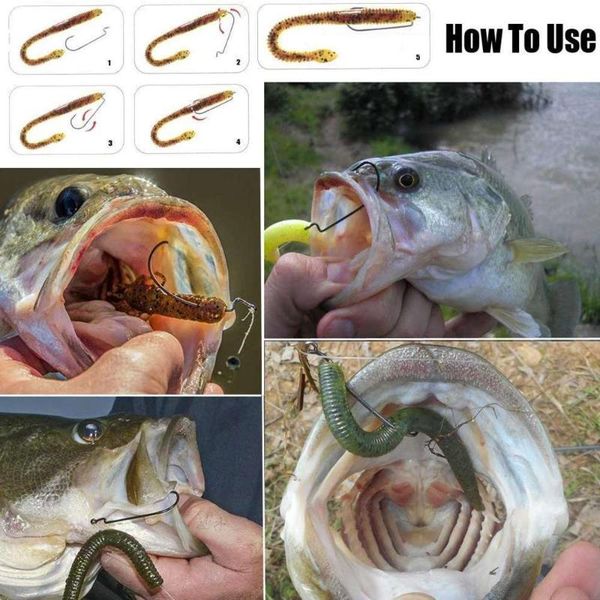 

fishing hooks high carbon steel worm soft bait jig fish with plastic box