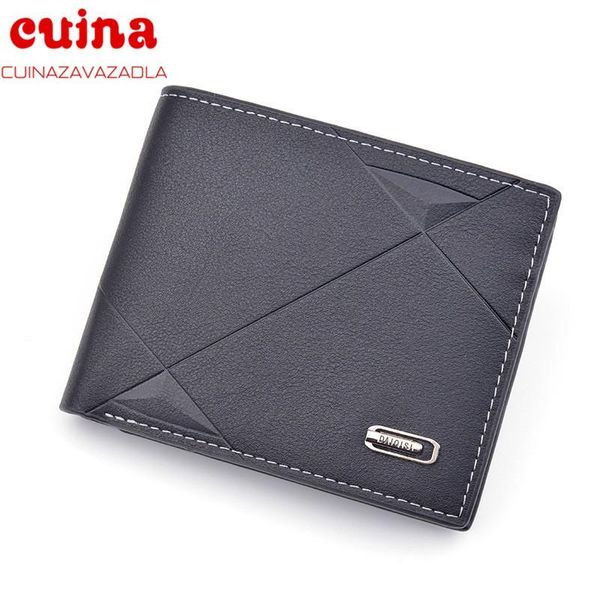 

wallets men business leather billfold wallet short slim male purses money thin hombre billetera portafoglio, Red;black