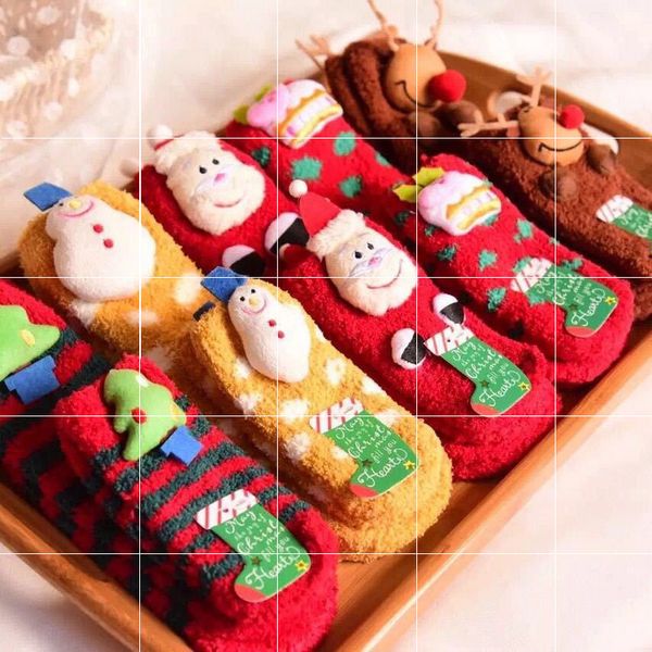 

factory outlet party decoration velvet christmas stockings floor stockings children's thick foot warming artifact withou