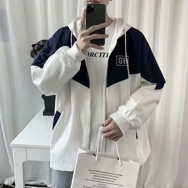

men's work 2021 spring and autumn new korean fashion baseball clothes hooded loose jacket students, Black;brown