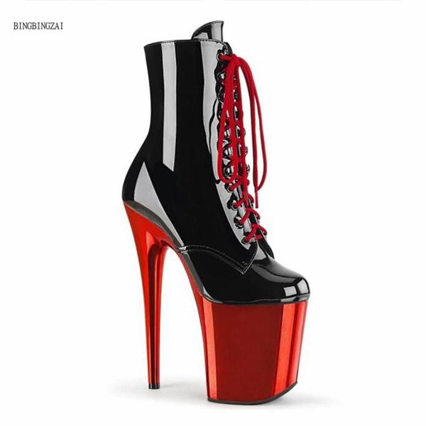 

boots 2021 women's winter short fashion pole dance nightclub 20cm thin heel thick bottom 3-14 15, Black