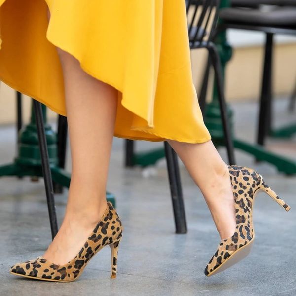 

mio gusto pattern leopard eight inches thin hills stiletto female pumps shoes fkq4, Black
