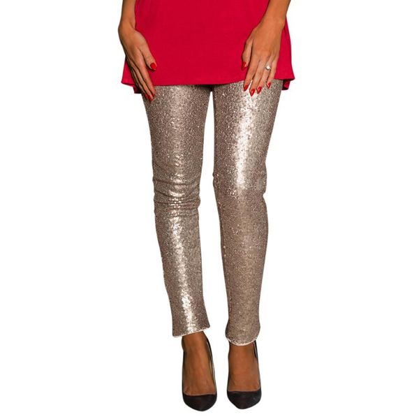 

women's pants & capris joiekuno solid mid bodycon 2021 blusas mujer de moda long women sequined fashion ladies street trousers wny8684, Black;white