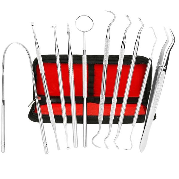 

10x set cleaning care oral mirror tartar remover probe