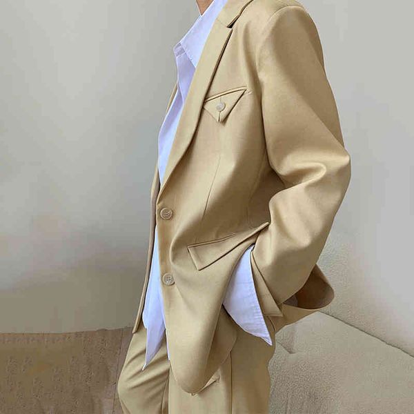 

women's suits & blazers [eam] women black brief big size casual blazer lapel long sleeve loose fit jacket fashion spring autumn 2022 1d, White;black