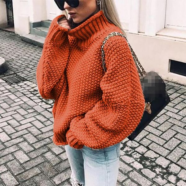 

knitted solid color sweaters harajuku style streetwear long sleeve women's sweaters autumn winter thick warm ladies sweater, White;black