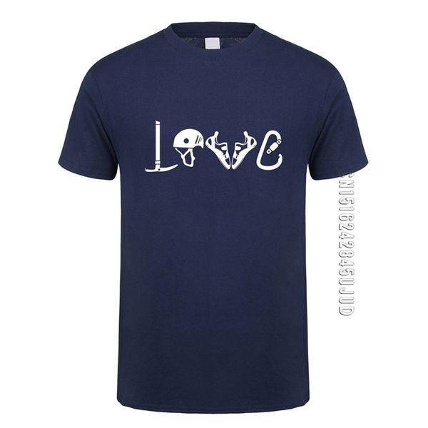 

love climb equipment t shirt men o neck cotton climbing mountain t-shirts man camisetas gift 210706, White;black