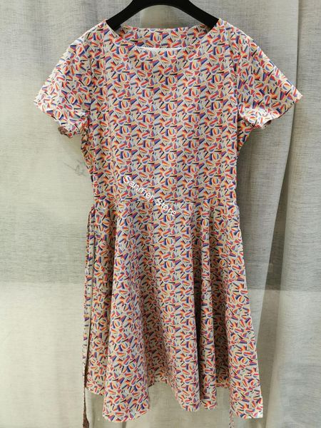 

2021 new 100% algodo manga curta mini de impresso faixas cintura plissada feminino vestido casual primavera vero v1uu, Black;gray