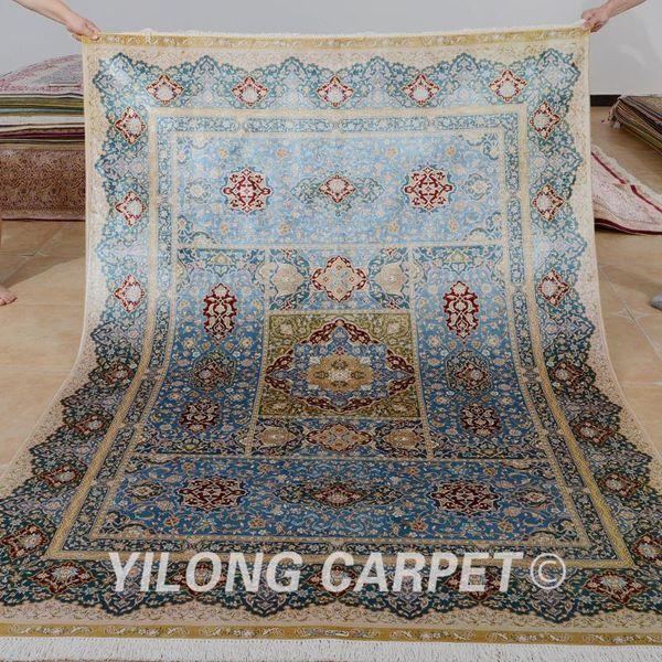 

carpets yilong 5.5'x8' turkish silk rectangle handmade oriental rug (0210)