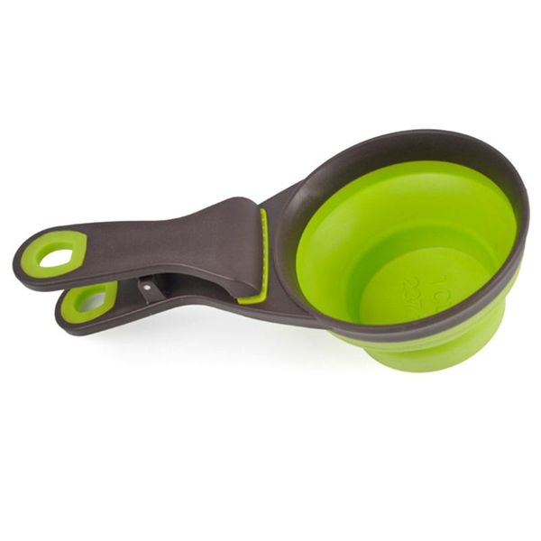 

creative measuring cup bag sealing clip collapsible pet cat dog feeding scoop spoon