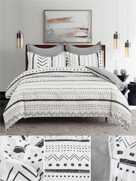 

bedding sets nordic set stripes duvet cover with pillowcase polyester bedclothes geometric quilt single twin  king size