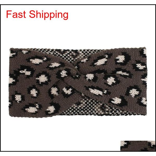 

leopard knitted headband fashion criss cross hair band winter elasticity bandanas warm wool knitting w jllusa lottery2010, Silver