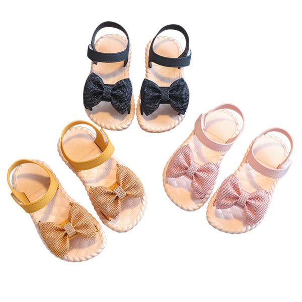 

sandals toddler infant kids baby girls party princess shoes children bowknot beach children's performance, Black;red