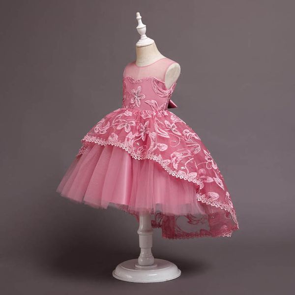 

girls dresses kids clothes childrens princess skirt little girl performance birthday pettiskirt dress b8103, Red;yellow