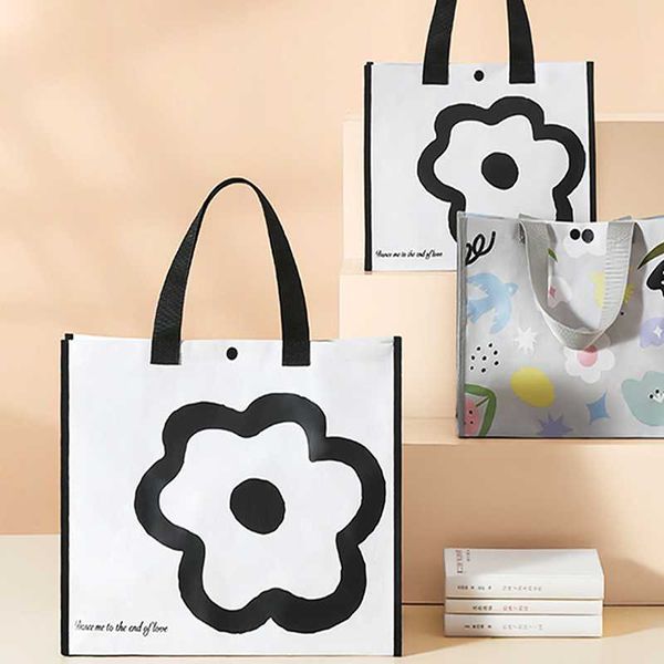 

storage bags eco-friendly shopping bag fashion margaret flower canvas waterproof picnic lunch laundry handbag