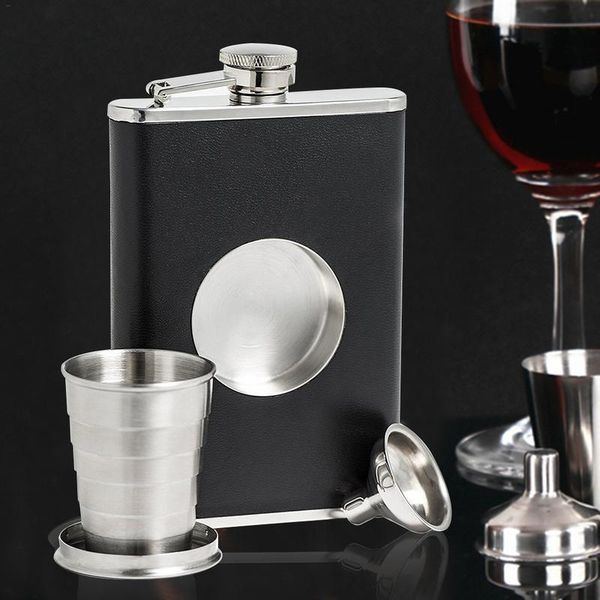 

hip flasks portable stainless steel flask creative folding s wine carrier container a funnel included bar supplies