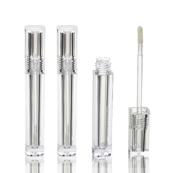 

storage bottles & jars 10/25/40pcs square transparent lip gloss tube packaging 4ml lipstic empty clear with wand cosmetic containers