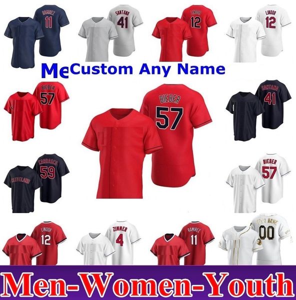 

2020 cleveland men women kids francisco lindor jose ramirez roberto perez shane bieber franmil reyes oscar clevinger baseball jerseys, Blue;black