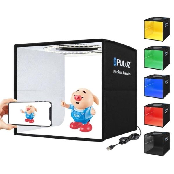 

for puluz folding lightbox portable pgraphy p studio led softbox background kit usb light box with 12 colors backdrops