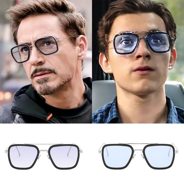 

sunglasses 2021 often trendy robert downey glasses men's personalized double beam, White;black
