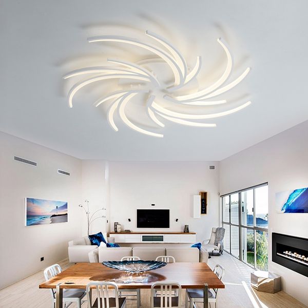 

2021 new modern conducted lighting of chandelier to the fourth living room kitchen home decoration with remote white light ceiling 27u9