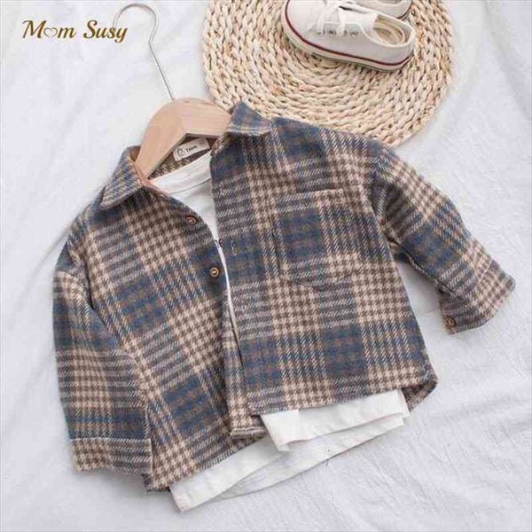 

fashion baby girl boy plaid shirt jacket warm child thick loose outfit cotton spring autumn casual clothes 2 8y, White;black