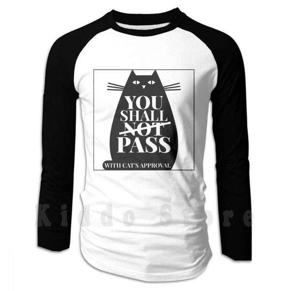 

men's hoodies & sweatshirts you shall pass with approval cat serious hoodie long sleeve not silhouette love quote cats, Black