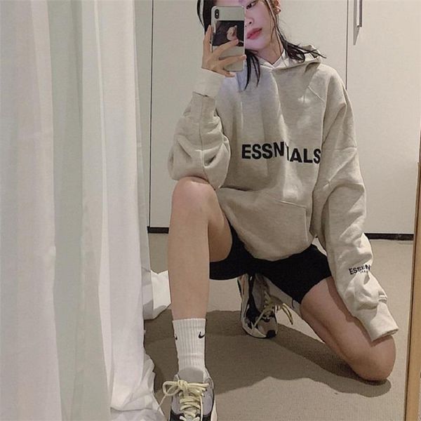 

winter fear of god autumn collection 7th skateboard loose essentials cool 2021 hooded reflective sweatshirt hoody hoodie hoodie fog nejrw, Black