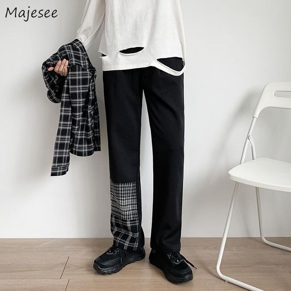 

casual pants men patchwork ins loose vintage streetwear male ropa de hombre fashion casual all-match plus size 3xl simple chic, Black
