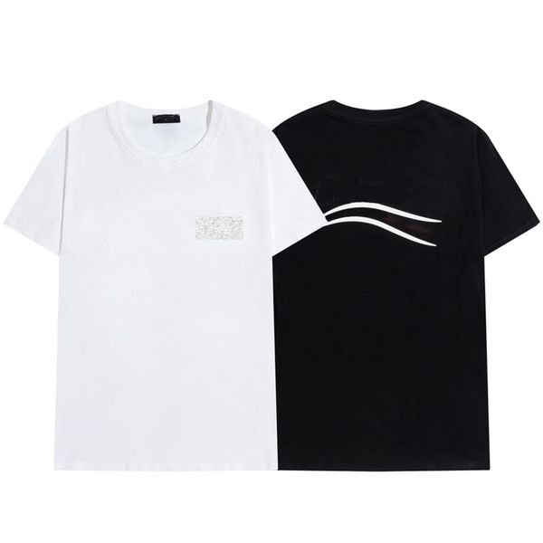 

2021 mens t shirt letter stripe printing round neck short sleeve t-shirt fashion hobby designer black and white s-2xl, White;black