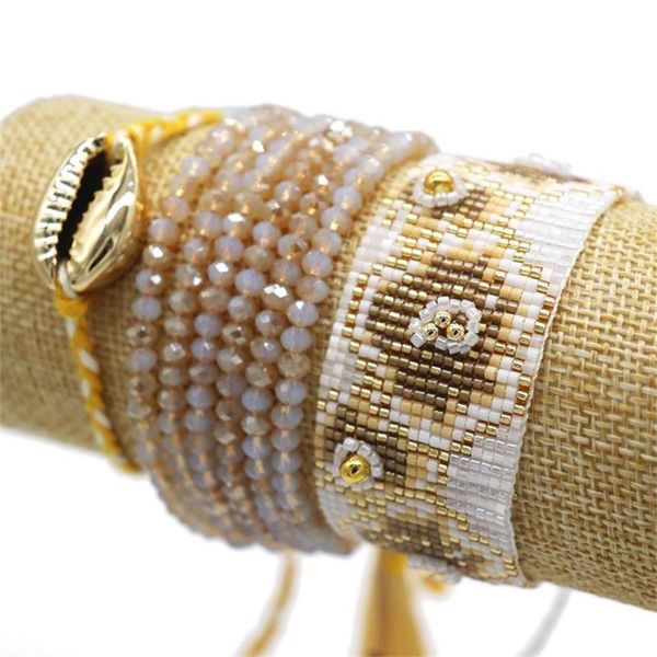 

charm bracelets grapes pulsera mujer 2021 miyuki 3d flower jewelry women handmade beads bohemian fashion summer, Golden;silver