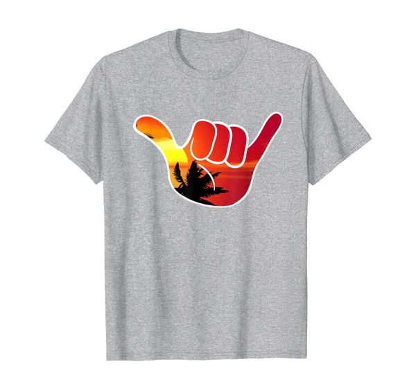 

hang loose shaka t shirt sunset tropical aloha hawaii tshirt, White;black