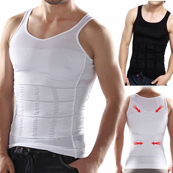 Sexy Herren Slim Body Shaper Bauch Bauch Fett Unterwäsche Weste T-Shirt Korsett Shapewear Plus Größe 3XL