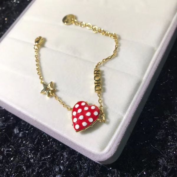 

d Home Net Red Love Star New Gold Dot Peach Heart Short Necklace Versatile, Black
