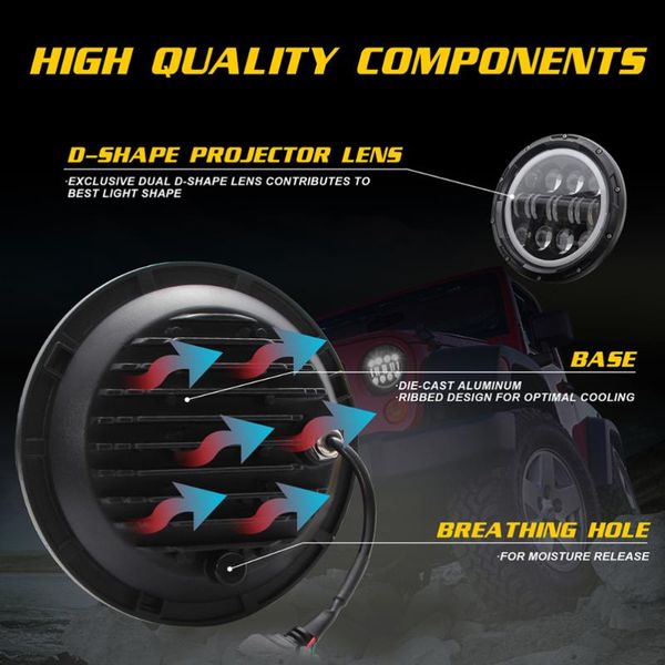 

car headlights 1pc round professional durable waterproof working lights auto