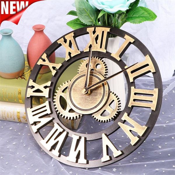 

1pc 30cm/40cm industrial gear wall clock decorative wall clock industrial style without battery