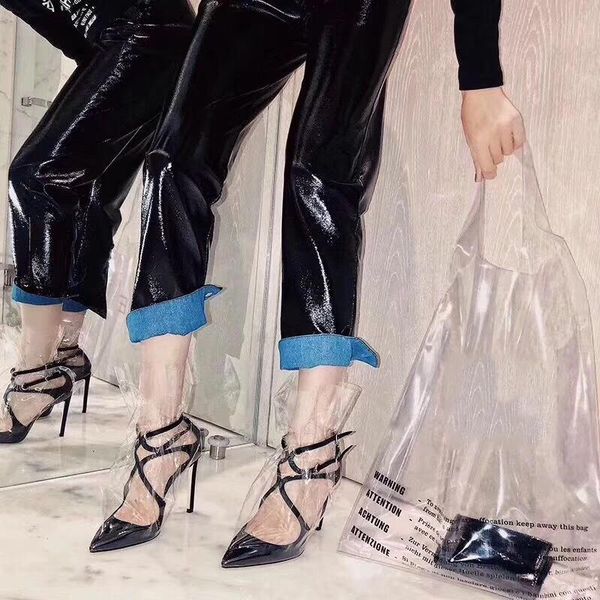 

women's pants & capris pu leather women bright black trousers flanging slim and thin spring fashion outdoor casual straight, Black;white