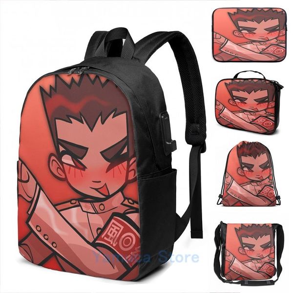

backpack funny graphic print kiyotaka usb charge men school bags women bag travel laptop