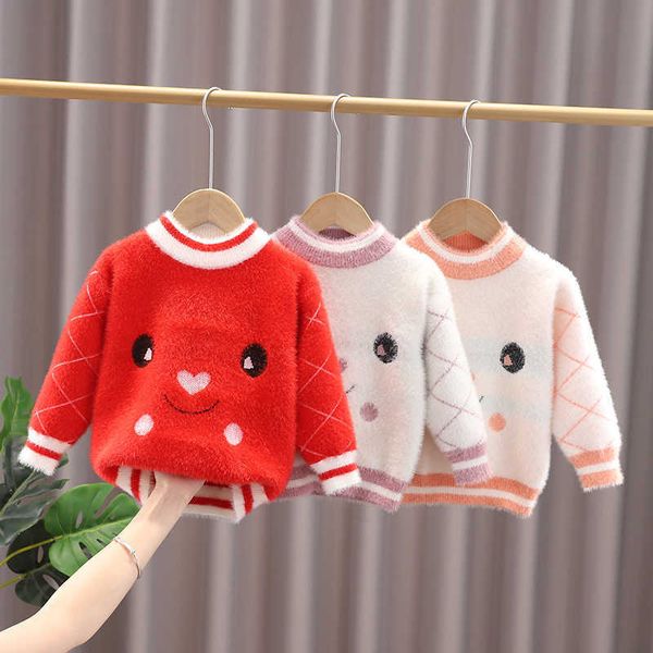 

lawadka 1-5years winter warm sweater for girls fashion baby girl knitted sweater cartoon kids clothes casual children outerwear y1024, Blue