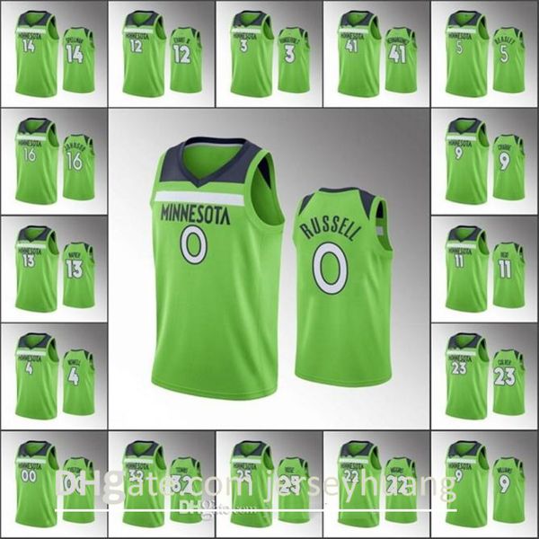 

men karl-anthony towns d'angelo russell\rminnesota derrick rose statement\rtimberwolves custom green jersey, Black