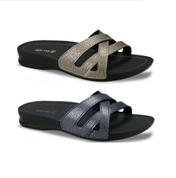 

slippers ceyo 9942-1 women black gold comfortable everyday healthy orthopedic printed street home open-front