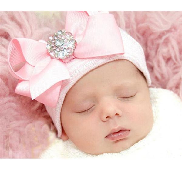 

caps & hats born baby girl hat with bow knot cap beanie knitted striped cute bonnet, Yellow