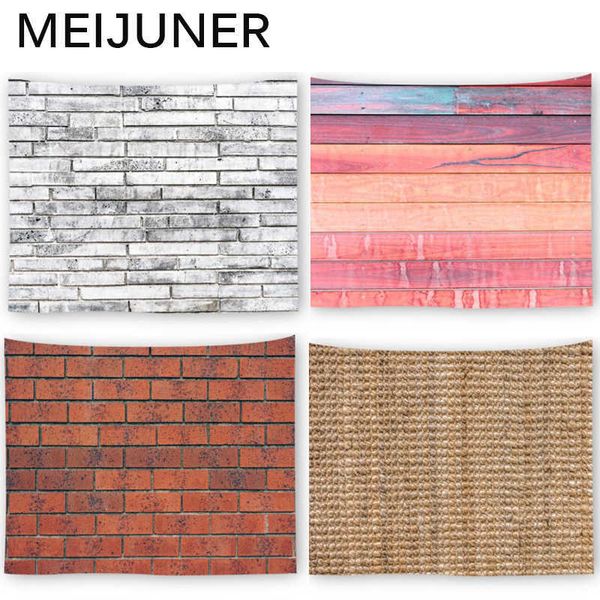 Meijuner 3D stampato mattone legno pietra muro arazzo appeso mandala boho psichedelico hippie arazzo decorazione della casa asciugamano MJ150 210609