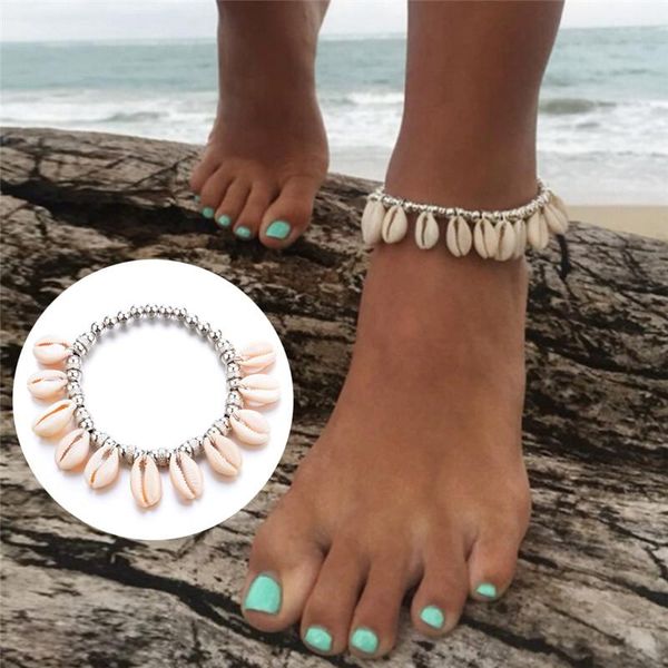 

anklets vintage bohemia woven bead shell ankle bracelets for women sindlan anklet boho beach accessories foot jewelry, Red;blue